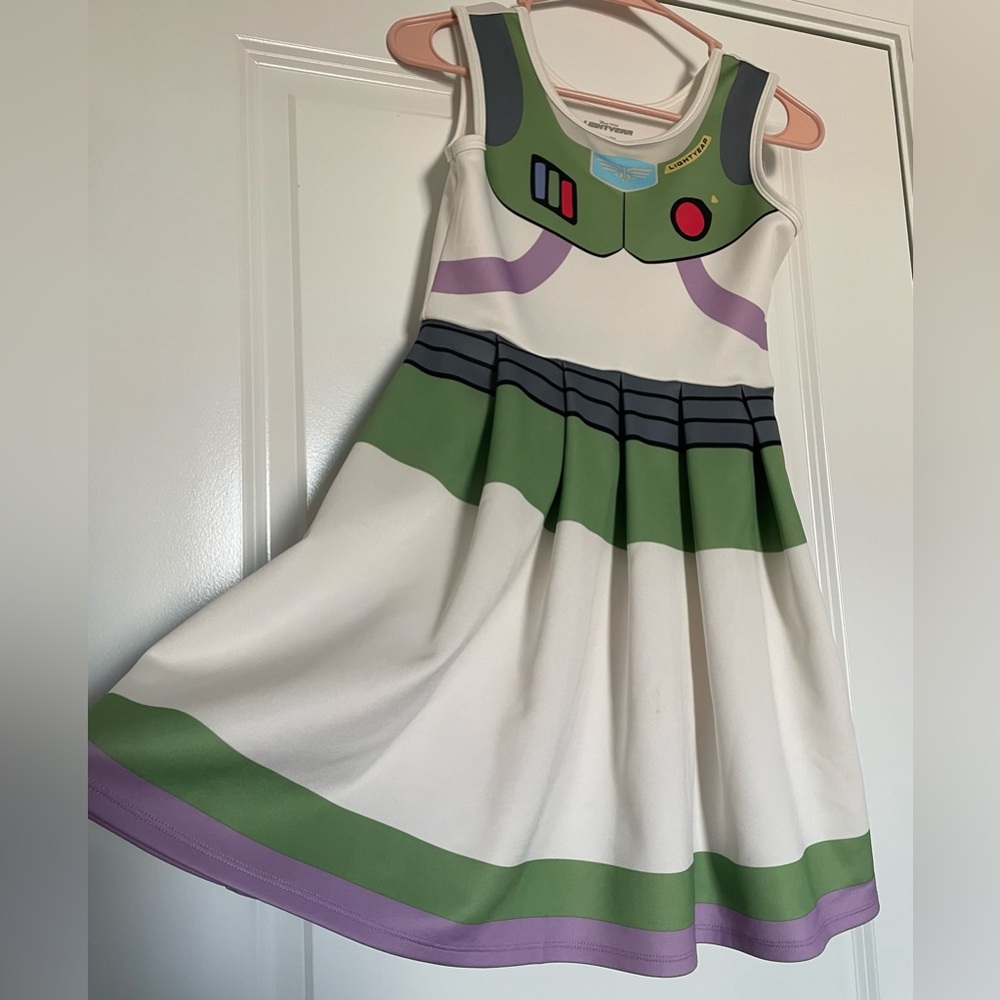 Disney Buzz Light Year Girls Dress L 10-12 Pleated Costume Halloween Party